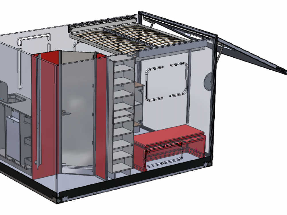 Absetzkabine Grafik Seitlich Raumbad