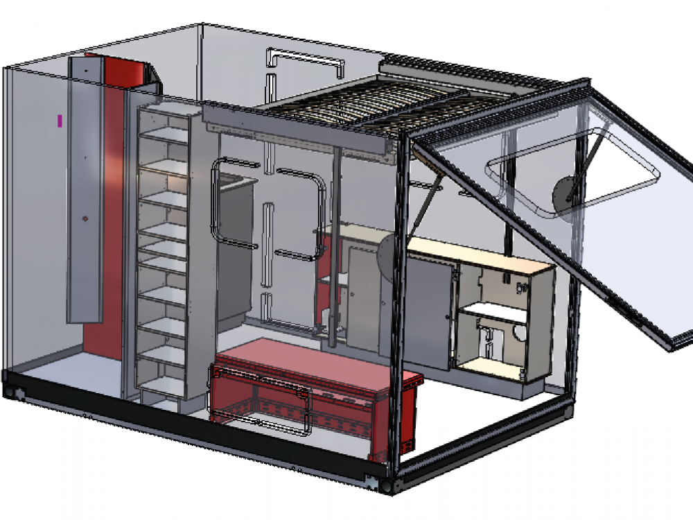 Absetzkabine Grafik Mobiliar