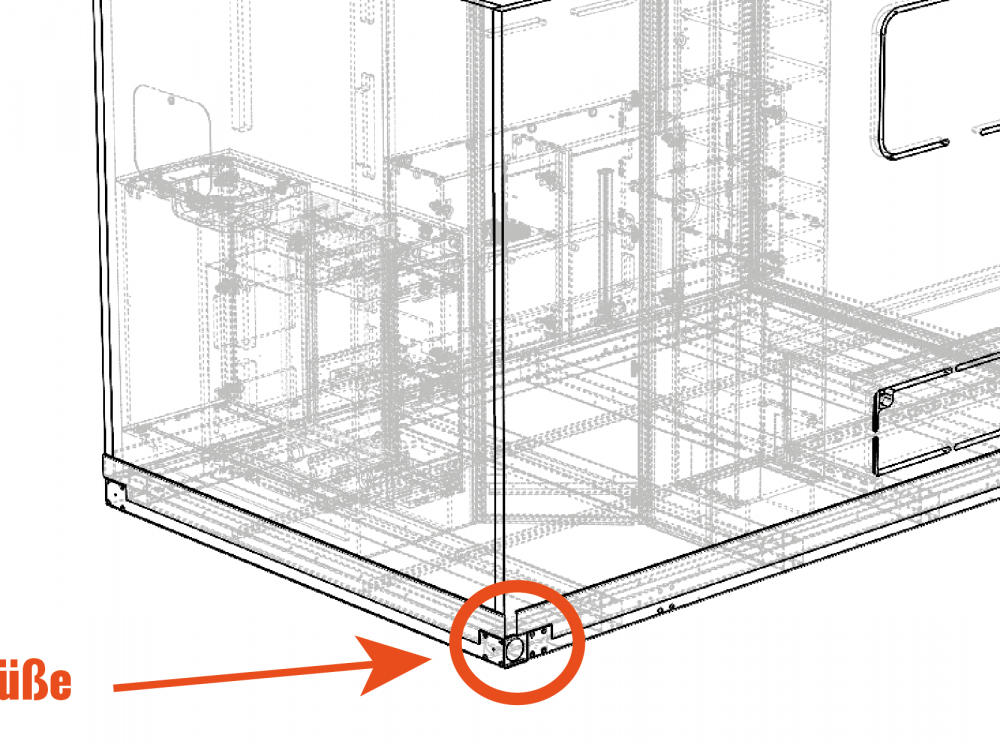 Absetzkabine Grafik Befestigung